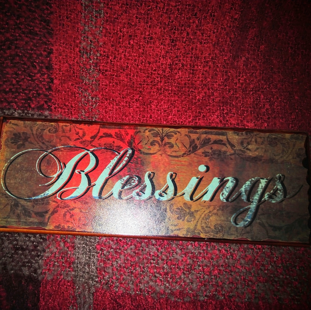 Tin sign 'Blessings'